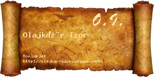 Olajkár Izor névjegykártya
